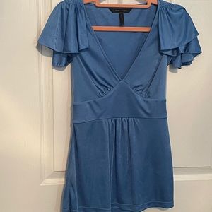 BCBG Satin Blue Top